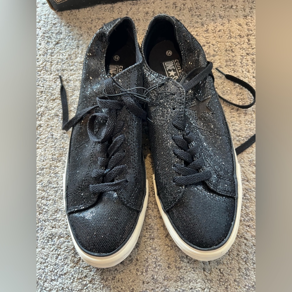Black Sparkle Converse One Stars